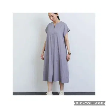LOISIR 로와지르 후드 텍스타일 코튼 새틴 A라인 원피스