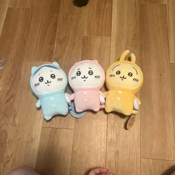 치이카와 (먼작귀) 파자마 봉제 인형 S 하치와레, 토끼 3세트 레어