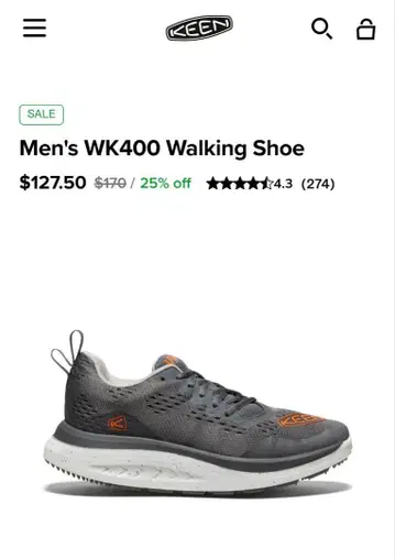 Keen WK 400 스틸 그레이/스칼렛 이비스 26.5