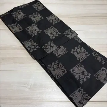 순수 실크 기모노 오시마 명주 꽃토끼 무늬