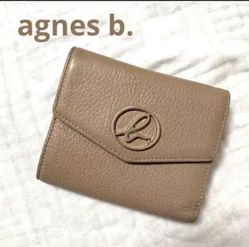 agnes b. 베이지 3단 폴더형 지갑