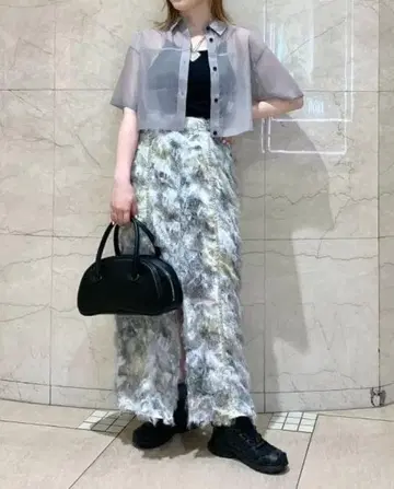 Ray BEAMS 오간자 숏 셔츠