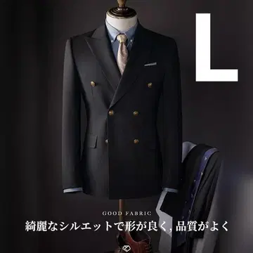 깔끔한 실루엣 더블 자켓 남성용 더블 블레이저 테일러드 블랙 L