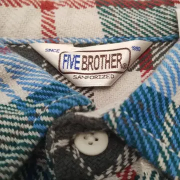 US 구제 의류 좋은 배색 FINE BROTHER 플란넬 셔츠