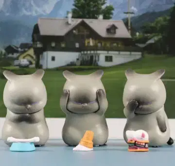 고양이 피규어 3종 세트
