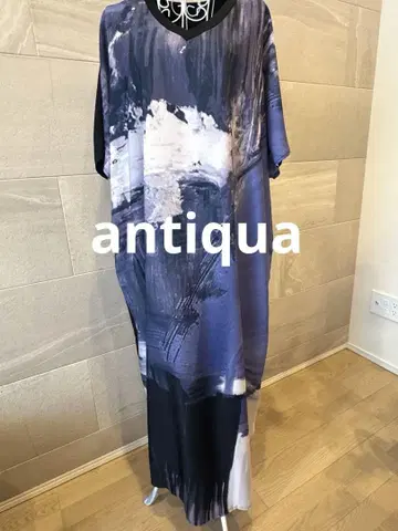 antiqua 안티카 수채화 패턴 롱 원피스