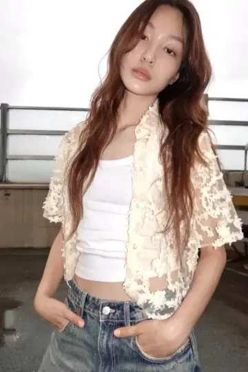 ZARA 자라 세미 시어 텍스처 셔츠