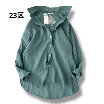새상품 23구 23SS LIBECO 베이직 셔츠 피콕그린 M