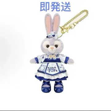 상하이 디즈니 유리 파랑 꽃 스텔라 루 봉제 인형 키체인
