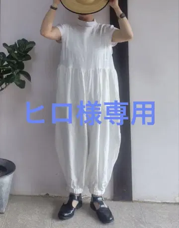 TUTIE.SACHI 콜라보 린넨 올인원 화이트 S-M