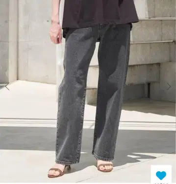 SLOBE IENA LE DENIM 스트레이트 팬츠 블랙 38