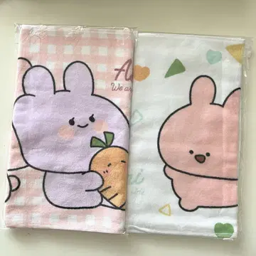 아사미미쨩 푹신푹신 페이스 타월 만끽 해피 2매 세트