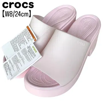 [단종/택 포함 새상품] crocs W8 브루클린 슬라이드 통굽 핑크