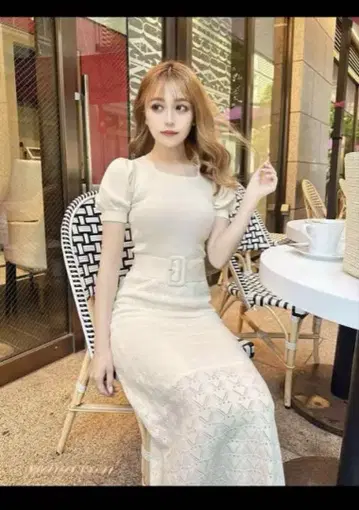 미셸 마카롱 롱 원피스