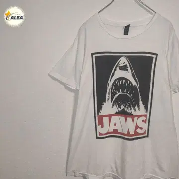 JAWS 티셔츠 90년대 빈티지 영화 무비 멕시코제 화이트 M