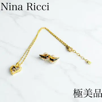 [컨디션 최상] Nina Ricci 하트 모티브 목걸이 & 귀걸이 세트