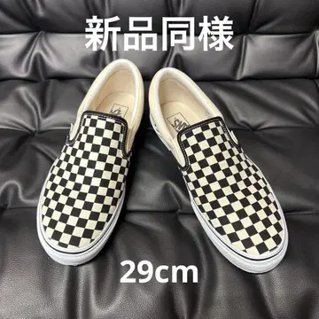 새 상품급 vans 슬립온 체커 플래그