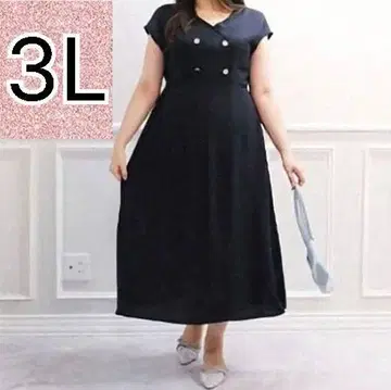 3L 네이비 버튼 반팔 롱 원피스 시마무라 runa