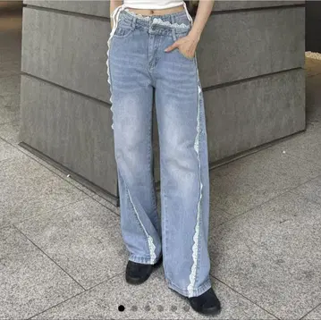 sendoo 더블 허리 레이스 데님