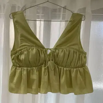패드 인 새틴 FRILL 뷔스티에 피스타치오 sea room lynn