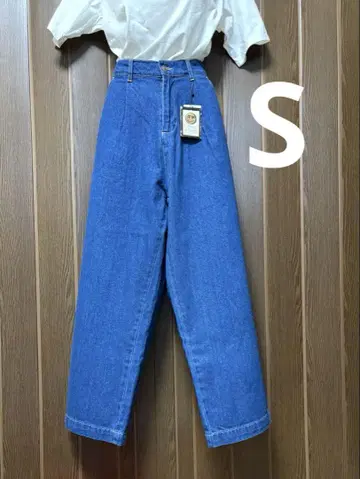 미사용 택 포함 Beno 하이 웨스트 와이드 레그 데님 S