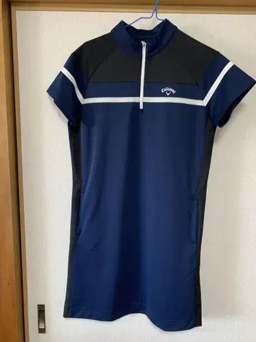Callaway 네이비 하프 지퍼 원피스 L