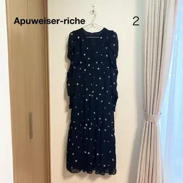 0105 Apuweiser-riche 꽃무늬 롱 원피스 M 사이즈 자수