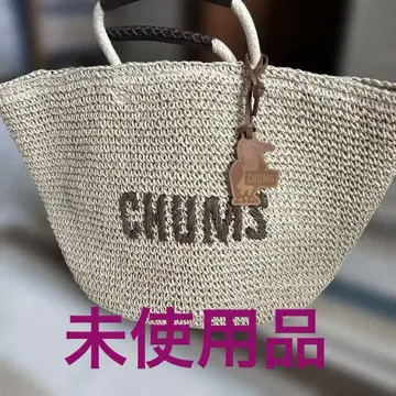 미사용품 CHUMS 바스켓백 베이지 뜨개질