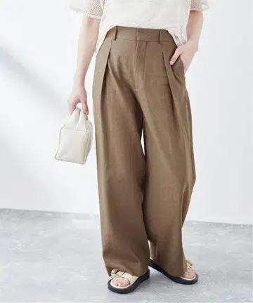 JOURNAL STANDARD L'ESSAGE LINEN 와이드 턱 팬츠