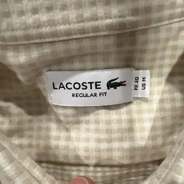 LACOSTE 반팔 체크 셔츠 US M