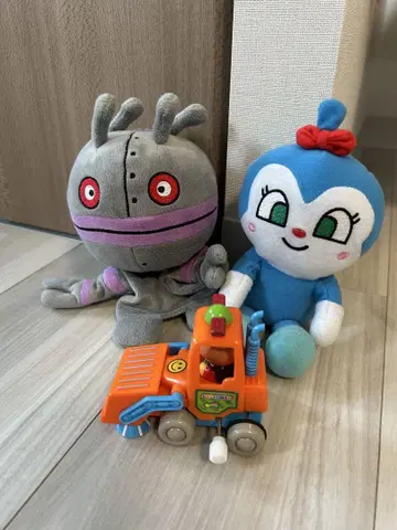 (세트 판매) 호빵맨 트럭, 다다, 코킨짱 봉제인형 세트