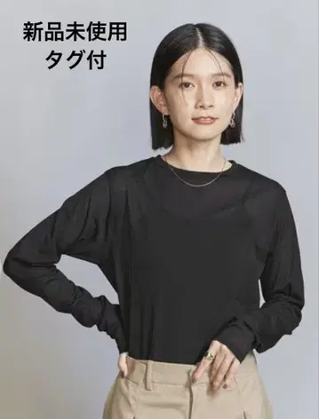 미사용 새상품 코튼 나일론 천축 시어 크루넥 티셔츠
