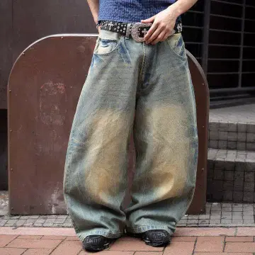 TS logo Baggy Denim pants 블루