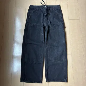 FREAK'S STORE 블랙 더블니 데님 팬츠