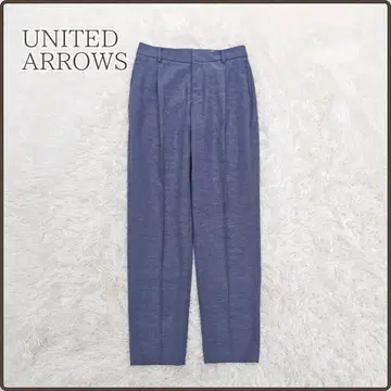 UNITED ARROWS 린넨 혼방 2턱 센터 프레스 슬랙스 M