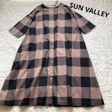 SUN VALLEY 면 린넨 체크 원피스