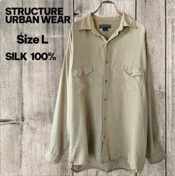 US 구제 의류 STRUCTURE URBAN WEAR 실크 긴팔 셔츠 L
