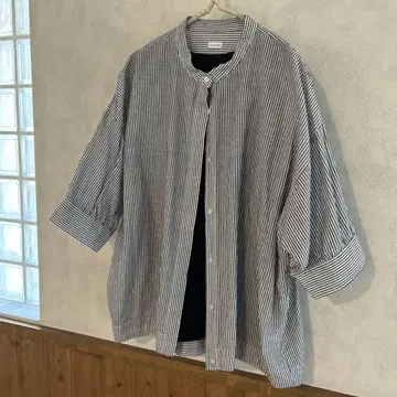 면 린넨 블라우스 1회 착용