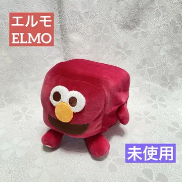 미사용 엘모 ELMO 정육면체 봉제 인형 사각 푹신푹신 하트 빨간색