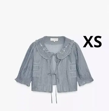 ZARA 자라 자수 크롭 셔츠 새상품, 미사용