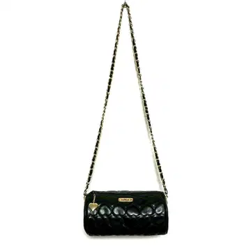 MOSCHINO 모스키노 체인 숄더백 하트 가죽 블랙