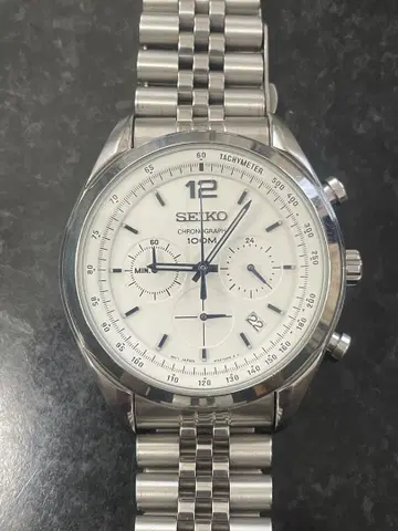 SEIKO 크로노그래프 6T63-00J0 화이트