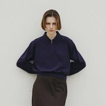 블러름스 코/실크 네프 하프 지퍼 셔츠
