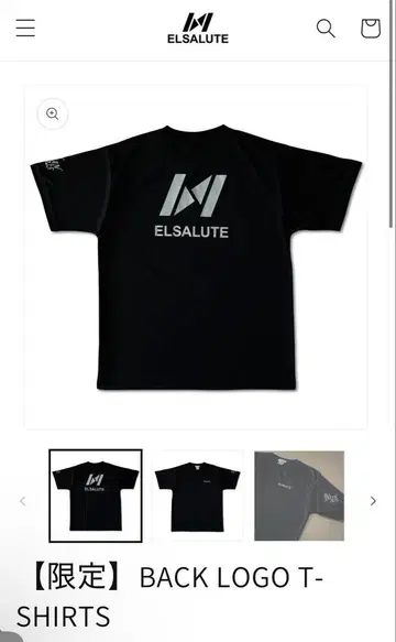 ELSALUTE 블랙 실버 티셔츠 L 인터하이
