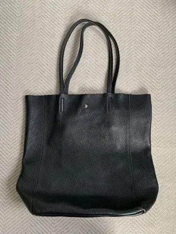 MADE IN ITALY 천연 가죽 남성용 토트백 블랙