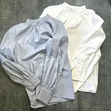 새상품급 PLST 플라스테 코튼 블렌드 커프스 레이스 블라우스 묶음 판매