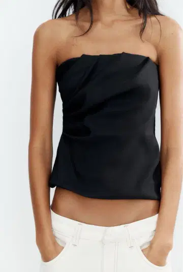 Zara 블랙 베어 탑 S