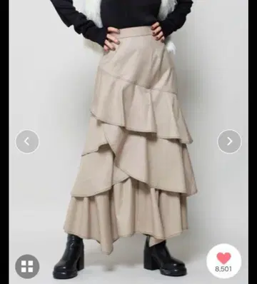 PAGEBOY 스티치 티어드 플레어 스커트
