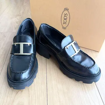 TOD'S 타임리스 로퍼 통굽 힐 블랙 36
