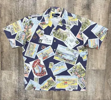90'S RALPH LAUREN 코튼 반팔 오픈 카라 셔츠 레어